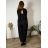 Women's Long Chiffon Short Sleeve Dress (S/M ONE SIZE) ITALIAN FASHION IMWGS231048 46/48/50 black