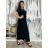 Women's Long Sleeved Short Sleeve Dress Plus Size (M / L / XL / 2XL ONE SIZE) ITALIAN FASHION IMD22489 XL/2XL black
