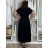 Women's Long Sleeved Short Sleeve Dress Plus Size (M / L / XL / 2XL ONE SIZE) ITALIAN FASHION IMD22489 XL/2XL black