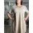 Short summer dress short sleeve women's oversized (40/42/44 ONE SIZE) ITALIAN FASHION IMD25022 S / M / L beige