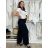 Women's Plus Size Long Warm Long Sleeve Dress (50/52/54 ONE SIZE) ITALIAN FASHION IM424636 S / M / L black