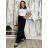 Women's Plus Size Long Warm Long Sleeve Dress (50/52/54 ONE SIZE) ITALIAN FASHION IM424636 S / M / L black
