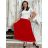 Skirt summer 3/4 long ladies (uni sl) ITALIAN Fashion IM717096 S / M / L red