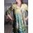 Women's Summer 3/4 Long Sleeve Dress (S/M ONE SIZE) INDIAN FASHION IMPEM23CA772 S / M / L dark blue