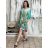 Women's Summer 3/4 Long Sleeve Dress (S/M ONE SIZE) INDIAN FASHION IMPEM23CA772 S / M / L dark blue