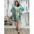 Women's Summer 3/4 Long Sleeve Dress (S/M ONE SIZE) INDIAN FASHION IMPEM23CA772 S / M / L green