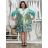Women's Summer 3/4 Long Sleeve Dress (S/M ONE SIZE) INDIAN FASHION IMPEM23CA772 S / M / L green