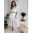 Women's Summer Boho Lace Shirt Dress With Belt Short Sleeve (S/M ONE SIZE) ITALIAN FASHION IMPEM232191