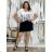 Women's Plus Size Oversize Short Sleeve Tunic (XL/2XL/3XL/4XL/5XL ONE SIZE) ITALIAN FASHION IMBM23SEE  white