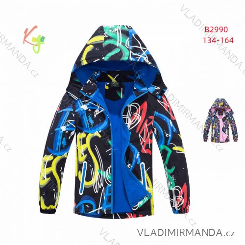Jacket šusťákovél dívčí a  chlapecká s flaušem   (134-164) KUGO B2990