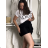 Women's short skirt with shorts (S/M ONE SIZE) TURKEY FASHION IMPGM2424505 L black
