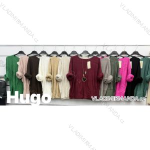 Women's Long Sleeve Knitted Sweater (S/M ONE SIZE) ITALIAN FASHION IMWDT23005