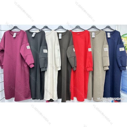 Šaty elegantní košilové dlouhý rukáv dámské (S/M ONE SIZE) ITALSKÁ MÓDA IMWY21734
