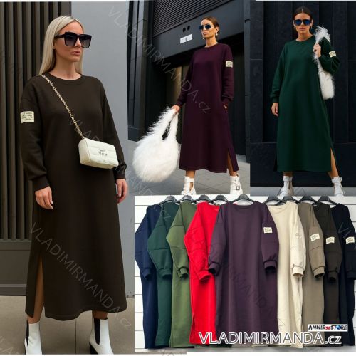 Šaty elegantní košilové dlouhý rukáv dámské (S/M ONE SIZE) ITALSKÁ MÓDA IMWY21734