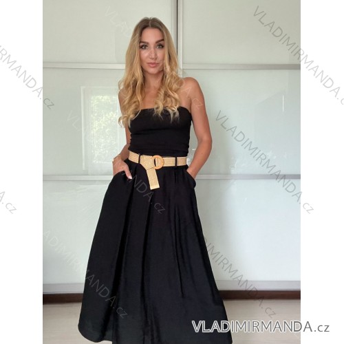 Women's summer top (UNI S / M) ITALIAN FASHION IMM20396 -   black -   S / M / L