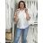 Women's Long Chiffon Short Sleeve Dress (S/M ONE SIZE) ITALIAN FASHION IMWGS231048 beige S / M / L