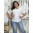 Women's Long Chiffon Short Sleeve Dress (S/M ONE SIZE) ITALIAN FASHION IMWGS231048 beige S / M / L