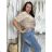 Women's Long Chiffon Short Sleeve Dress (S/M ONE SIZE) ITALIAN FASHION IMWGS231048 beige S / M / L