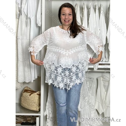 Dress with 3/4-sleeve ladies pocket (uni sl) ITALIAN Fashion IM3181746 S / M / L white