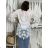 Dress with 3/4-sleeve ladies pocket (uni sl) ITALIAN Fashion IM3181746 S / M / L white