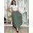 Women's Warm Long Sleeve Dress (L / XL ONE SIZE) ITALIAN FASHION IM421MIA S / M / L green khaki