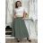Women's Warm Long Sleeve Dress (L / XL ONE SIZE) ITALIAN FASHION IM421MIA S / M / L green khaki