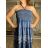 Women's Long Summer Short Sleeve Dress (S/M ONE SIZE) ITALIAN FASHION IMPEM23VA715 S / M / L blue
