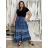 Women's Long Summer Short Sleeve Dress (S/M ONE SIZE) ITALIAN FASHION IMPEM23VA715 S / M / L blue