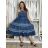 Women's Long Summer Short Sleeve Dress (S/M ONE SIZE) ITALIAN FASHION IMPEM23VA715 S / M / L blue