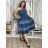 Women's Long Summer Short Sleeve Dress (S/M ONE SIZE) ITALIAN FASHION IMPEM23VA715 S / M / L blue