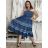 Women's Long Summer Short Sleeve Dress (S/M ONE SIZE) ITALIAN FASHION IMPEM23VA715 S / M / L blue