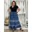Women's Long Summer Short Sleeve Dress (S/M ONE SIZE) ITALIAN FASHION IMPEM23VA715 S / M / L blue