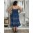 Women's Long Summer Short Sleeve Dress (S/M ONE SIZE) ITALIAN FASHION IMPEM23VA715 S / M / L blue