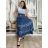 Women's Long Summer Short Sleeve Dress (S/M ONE SIZE) ITALIAN FASHION IMPEM23VA715 S / M / L blue