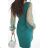 Women's long sleeve formal dress (36-46) POLISH FASHION PMLBC25324-07 emerald green 46
