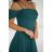 Women's Plus Size (42-46) Long Elegant Party Sleeveless Dress POLISH FASHION PMLBC23265-10 emerald green 48
