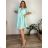 Women's oversized summer dress 3/4 long sleeve (S/M ONE SIZE) ITALIAN FASHION IMPEM25C7058 46/48/50 Light blue