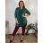 Women's Plus Size Long Sleeve Cardigan (56/58 ONE SIZE) ITALIAN FASHION IMWQ24295 46/48/50 emerald green