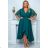 Women's Plus Size (42-46) Long Elegant Party Sleeveless Dress POLISH FASHION PMLBC23265-10 emerald green 44
