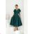 Women's Long Elegant Dress with Wide Straps (SL) FRENCH FASHION FMPEL23VELVET dark green 48