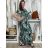 Women's Summer Boho Lace Shirt Dress With Belt Short Sleeve (S/M ONE SIZE) ITALIAN FASHION IMPEM232191 S / M / L green