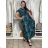 Women's Summer Boho Lace Shirt Dress With Belt Short Sleeve (S/M ONE SIZE) ITALIAN FASHION IMPEM232191 S / M / L green