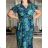 Women's Summer Boho Lace Shirt Dress With Belt Short Sleeve (S/M ONE SIZE) ITALIAN FASHION IMPEM232191 S / M / L green