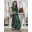 Women's Summer Boho Lace Shirt Dress With Belt Short Sleeve (S/M ONE SIZE) ITALIAN FASHION IMPEM232191 S / M / L green