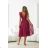 Women's Long Elegant Dress with Wide Straps (SL) FRENCH FASHION FMPEL23VELVET vínová bordo 42