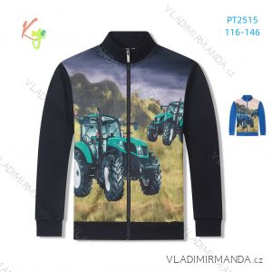 Warm sweatshirt with zipper, long sleeves, children's to youth boys (116-146) KUGO PT2515