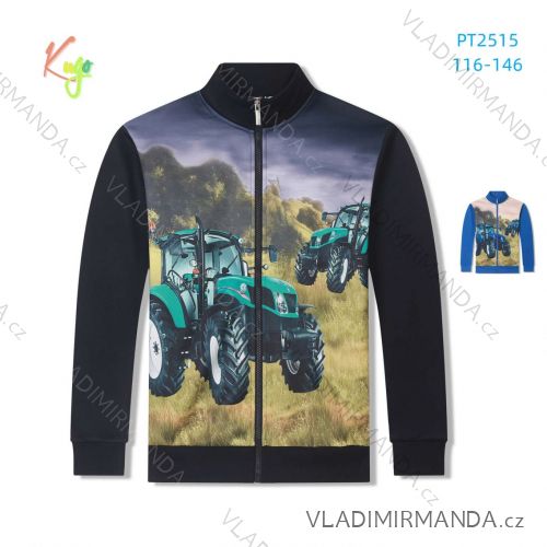 Warm sweatshirt with zipper, long sleeves, children's to youth boys (116-146) KUGO PT2515