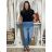 Women's Oversized Knitted Long Sleeve Sweater (S/M ONE SIZE) ITALIAN FASHION IMSN2416125 S / M / L Light blue