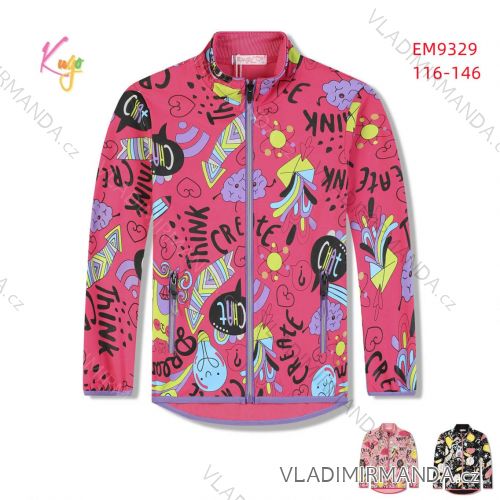 Lightweight long-sleeved zip-up sweatshirt for children and teenagers, girls (116-146) KUGO EM9329