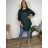 Shirt 3/4 sleeve ladies strip (4XL/5XL ONE SIZE) ITALSKÁ MÓDA IM422026 56/58 black